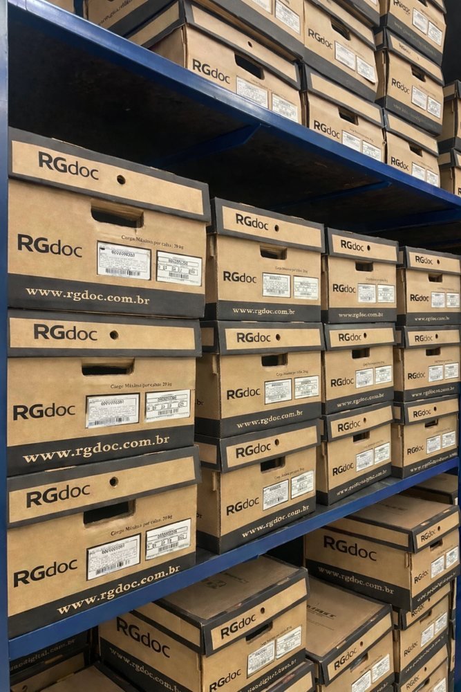 Caixas identificadas na estrutura de guarda da RGdoc